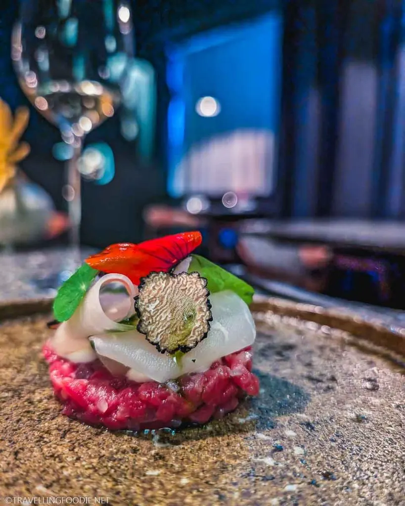 Beef Tartare with Black Truffle at Aniar in Galway Westend, Ireland