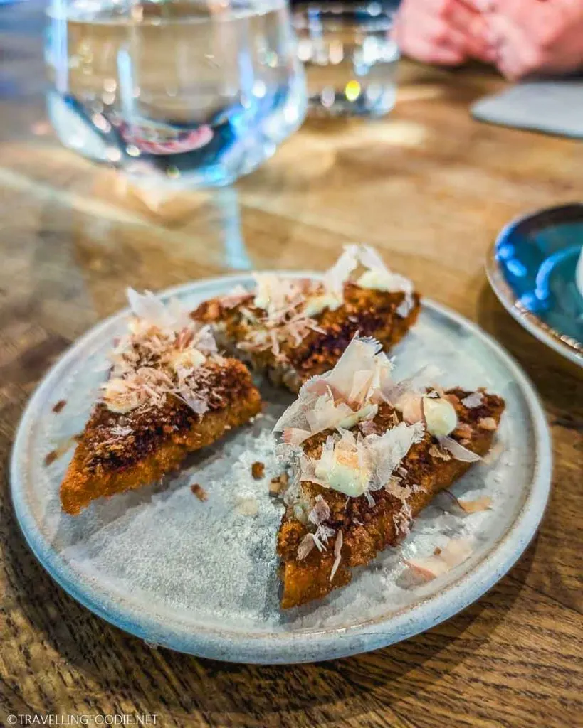Squid Toast at Michelin Bib Gourmand Ean in Galway - Ireland Foodie Experiences
