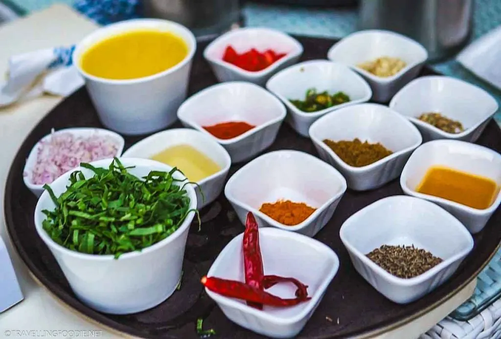 Dal Palak Ingredients at Grand Bay Resort, Mahabalipuram, India