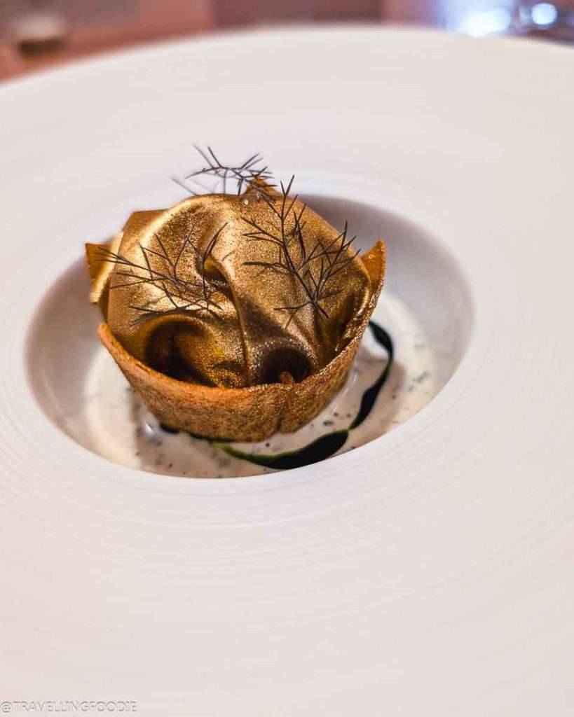 Prawn and Toum Course at Moonrise, One Michelin Star Restaurant in Dubai