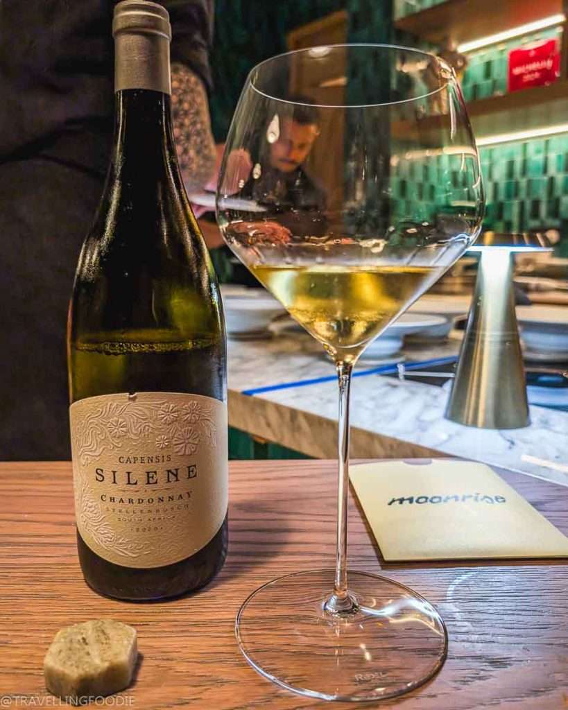 South African White Wine at Moonrise, One Michelin Star Restaurant in Dubai