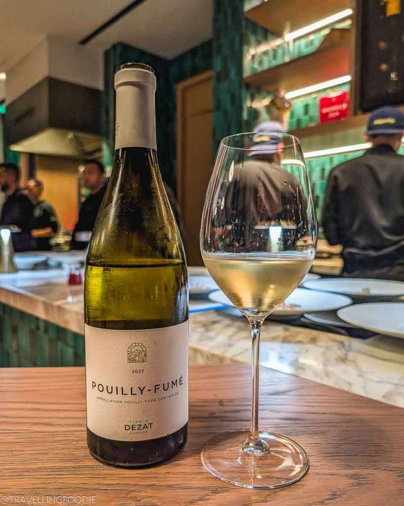 French White Wine at Moonrise, One Michelin Star Restaurant in Dubai