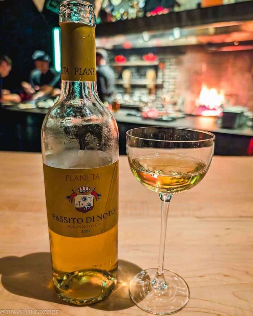 Italian dessert wine at Smoked Room, One Michelin Star Restaurant in Dubai