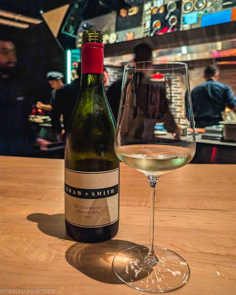 Australian white wine at Smoked Room, One Michelin Star Restaurant in Dubai