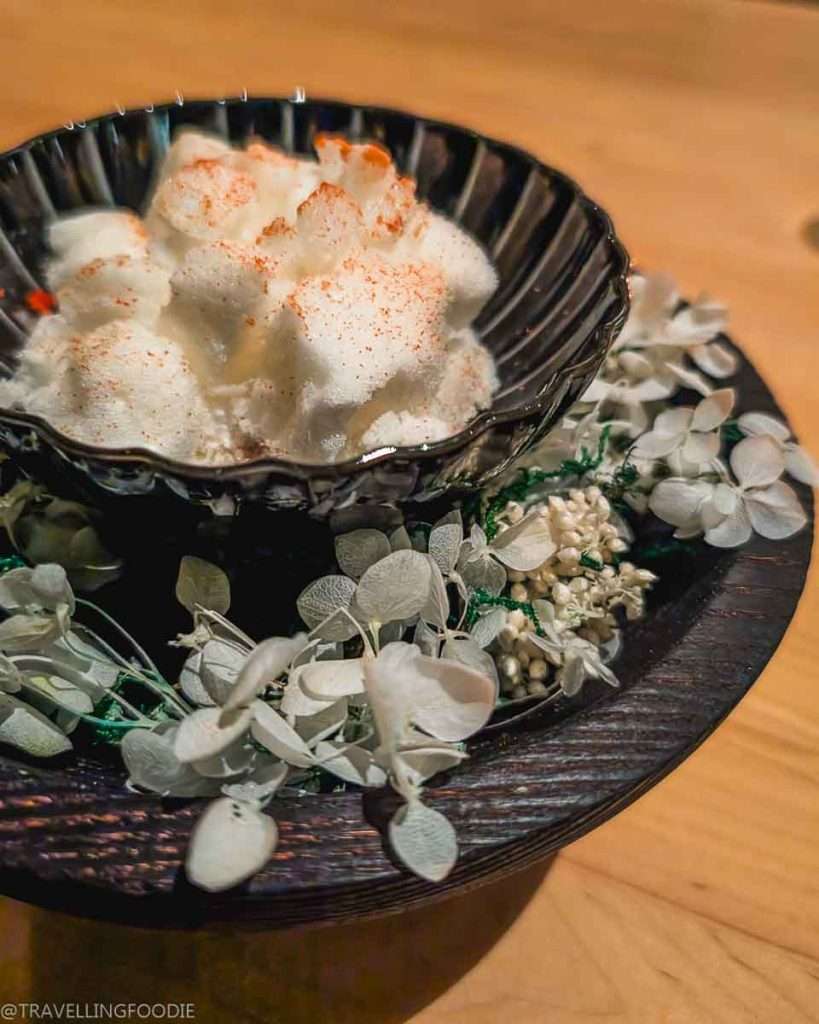 Tomato Snow Course at Smoked Room, One Michelin Star Restaurant in Dubai