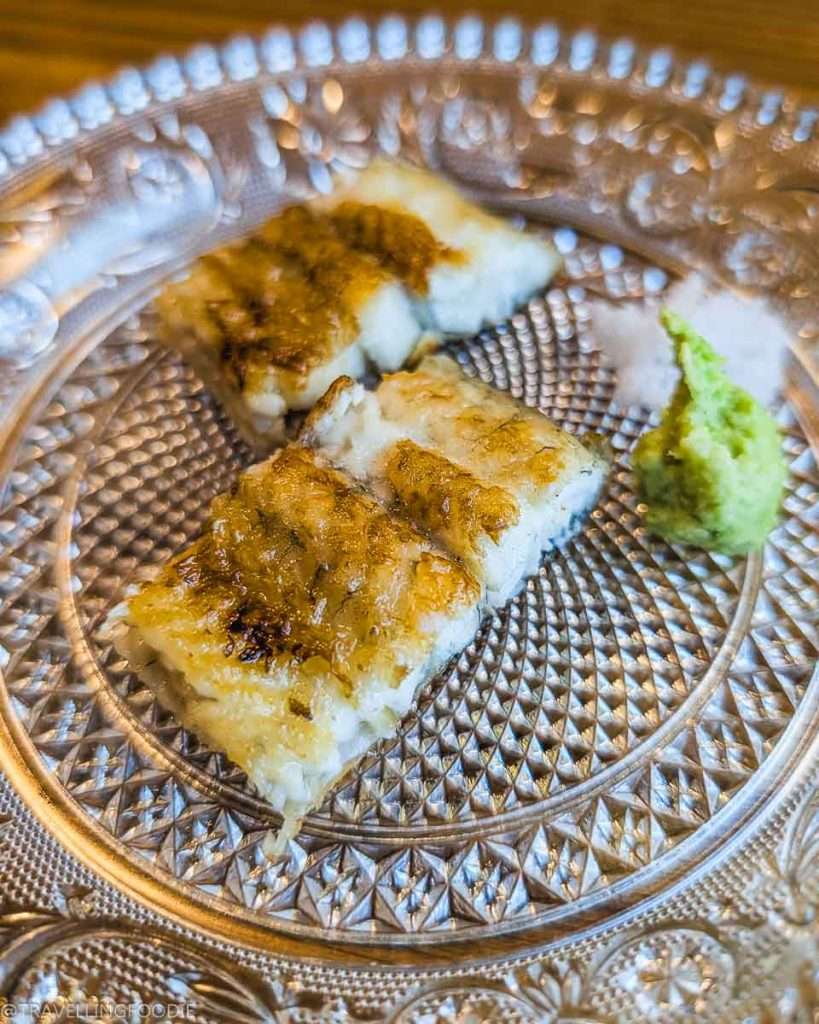 Eel course at TakaHisa, Michelin Guide Japanese Restaurant at Banyan Tree Dubai Hotel