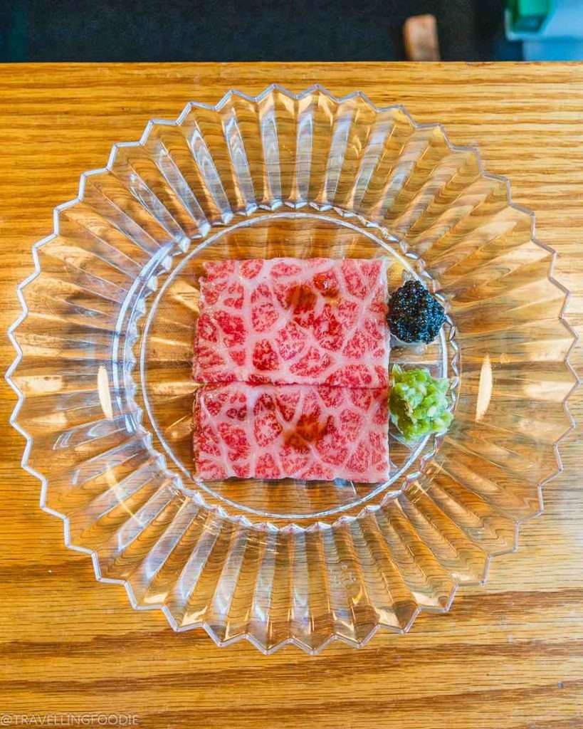 Raw A5 Wagyu at TakaHisa, Michelin Guide Recommended Restaurant at Banyan Tree Dubai Hotel
