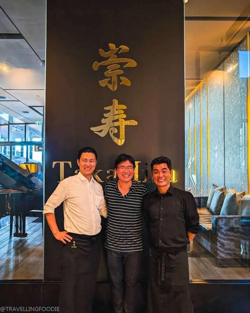 Travelling Foodie Raymond Cua with Chef Takashi and Chef Hisao at TakaHisa, Michelin Guide Japanese Restaurant at Banyan Tree Dubai Hotel