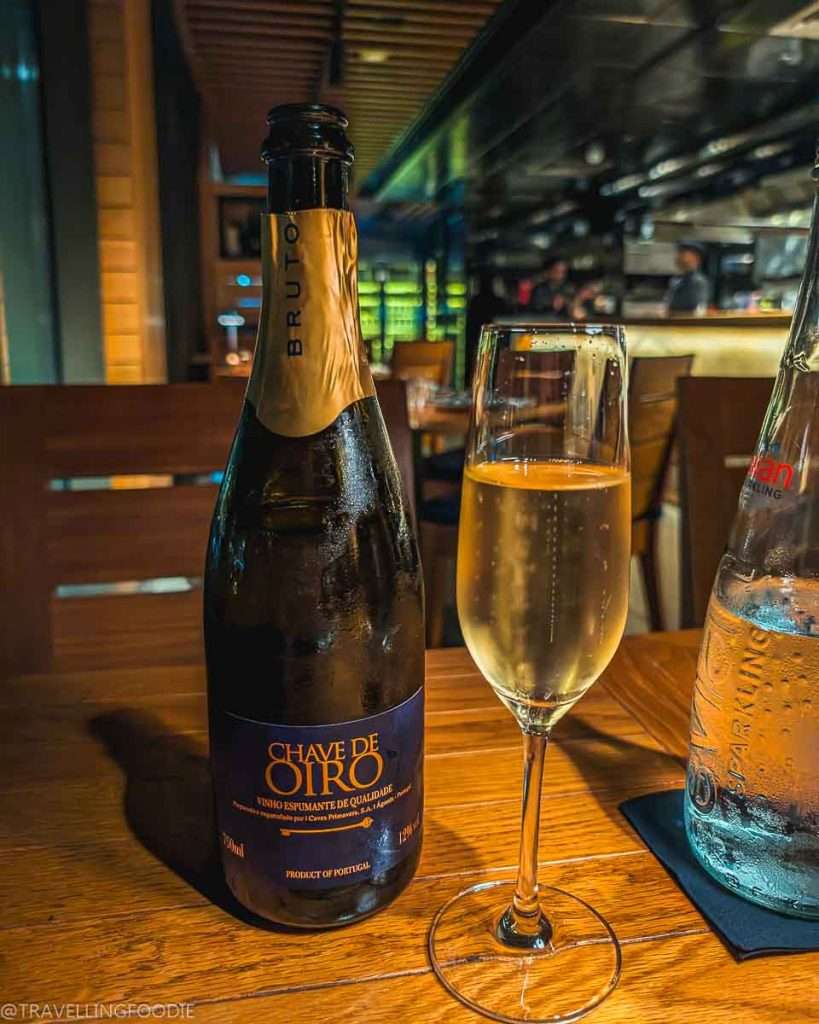 Portuguese Sparkling Wine at Tasca, One Michelin Star Restaurant, at Mandarin Oriental Jumeira Dubai