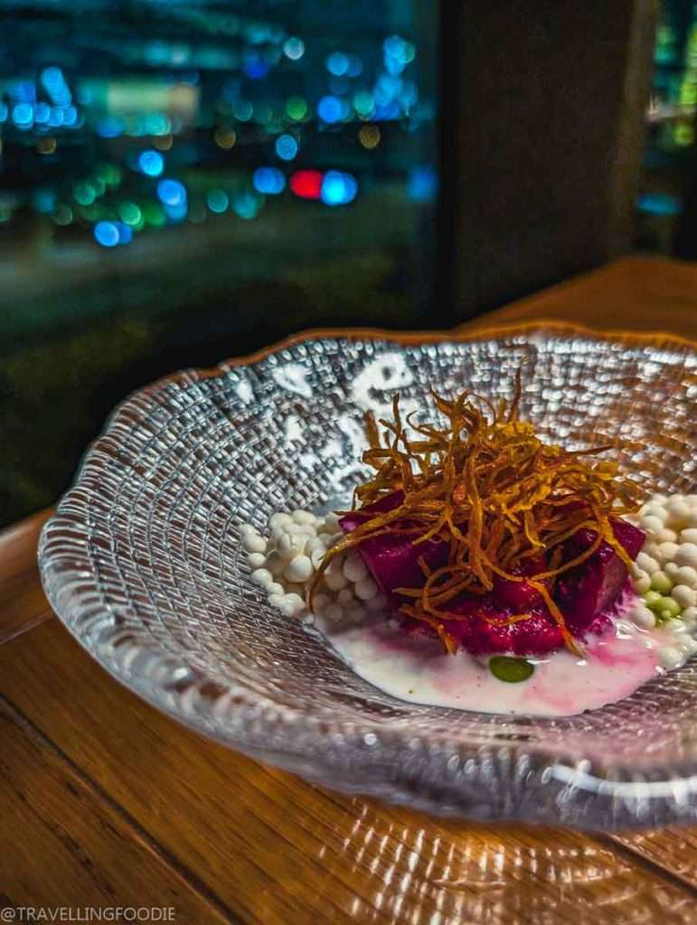 Vegetarian Course at Tasca, One Michelin Star Portuguese Restaurant, at Mandarin Oriental Jumeira Dubai