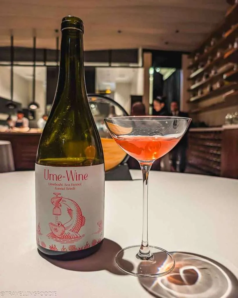 Japanese Plum Wine at Tresind Studio, Two Michelin Star Indian Restaurant in St. Regis Gardens Dubai