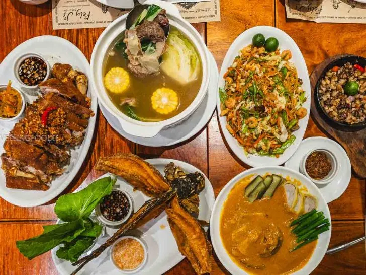 Traditional Filipino food at Abe Restaurant in Gateway Mall 2 in Manila