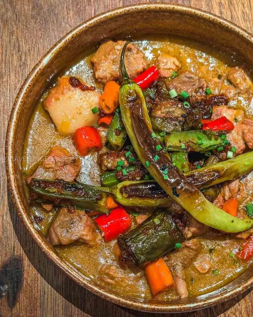 Spicy pork at George & Onnie's, one of the best Filipino restaurants in Manila
