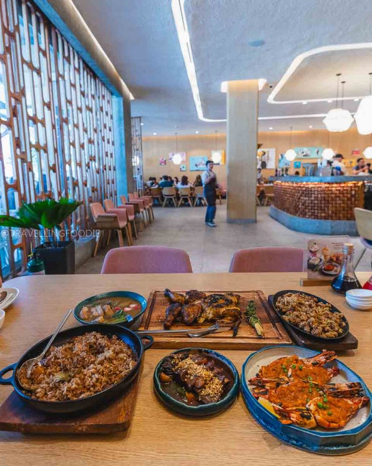 Food with interior shot at Manam at the Triangle in Manila