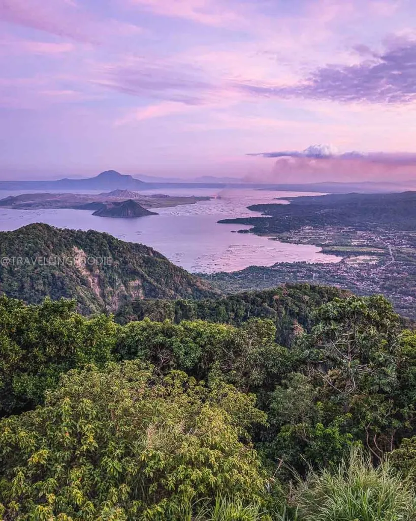 Taal Volcano viewpoint during pink hour