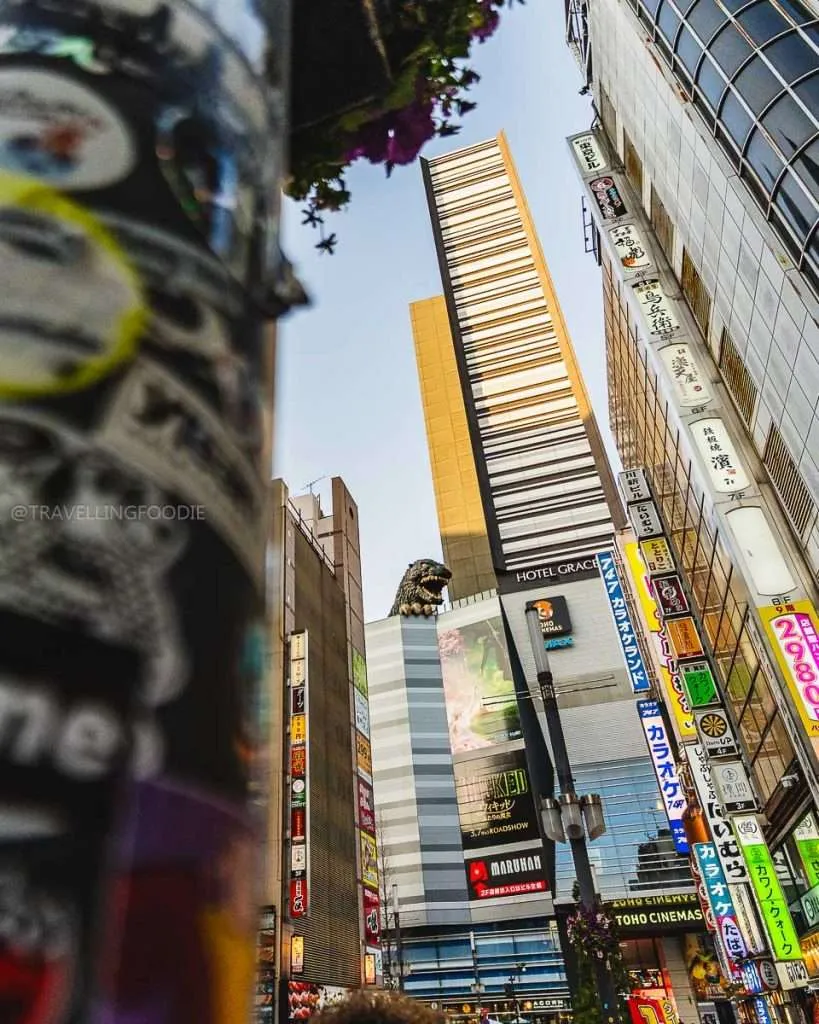 Godzilla Head in Shinjuku Tokyo