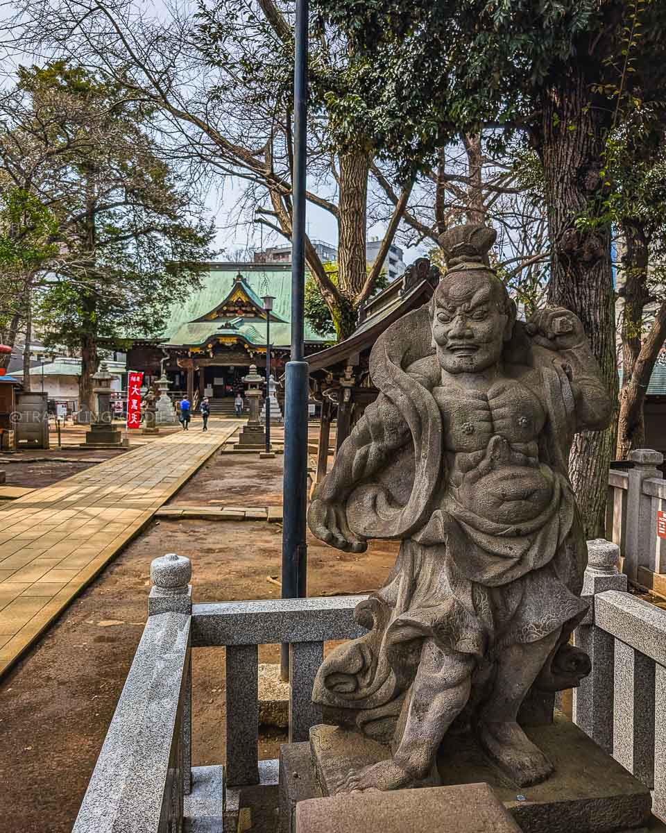 Statue and Zoshigaya Kishimojindo Temple in Ikebukuro Tokyo