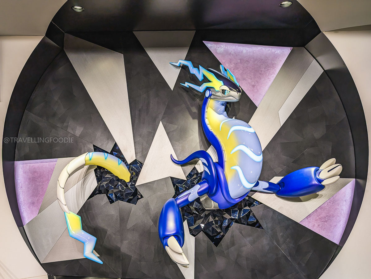 Life-sized Miraidon statue at Pokemon Center Mega Tokyo in Sunshine City Ikebukuro