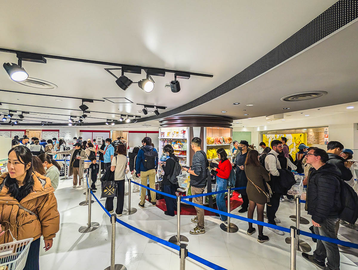 Long lines at Pokemon Center Mega Tokyo in Sunshine City Ikebukuro