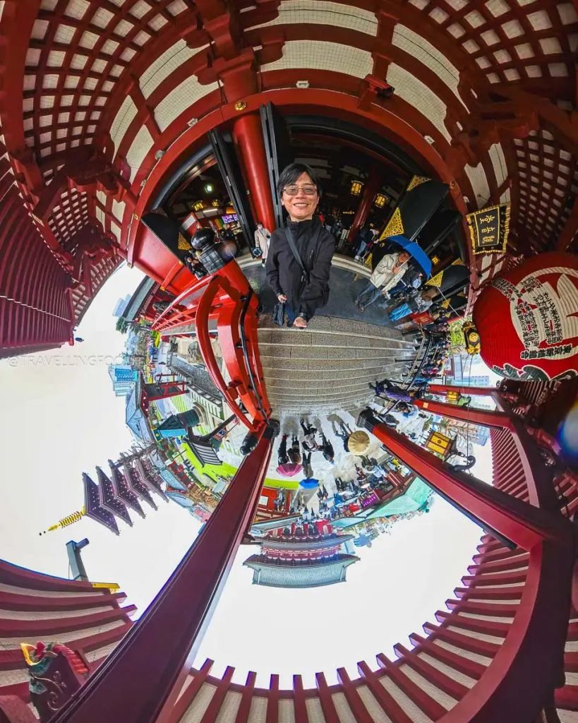 Tiny Planet of Travelling Foodie Raymond Cua inside Asakusa Sensoji Temple