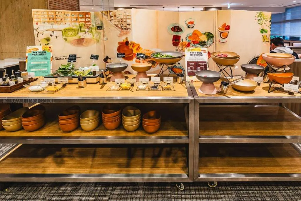 Salad and Charcuterie Station for breakfast at The Dining at Shiba Park Hotel in Tokyo