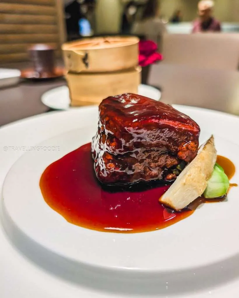 Slow Cooked Pork Belly Chinese Food at The Dining at Shiba Park Hotel in Tokyo
