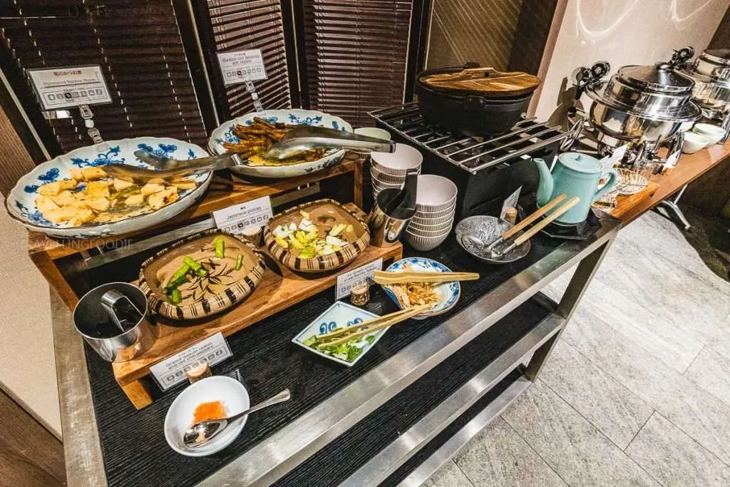 Asian breakfast station at The Dining, one of the best restaurants in Shiba Tokyo
