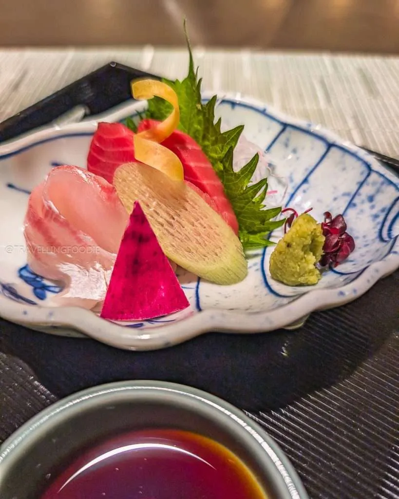 Fresh Raw Fish course at The Dining at Shiba Park Hotel in Tokyo