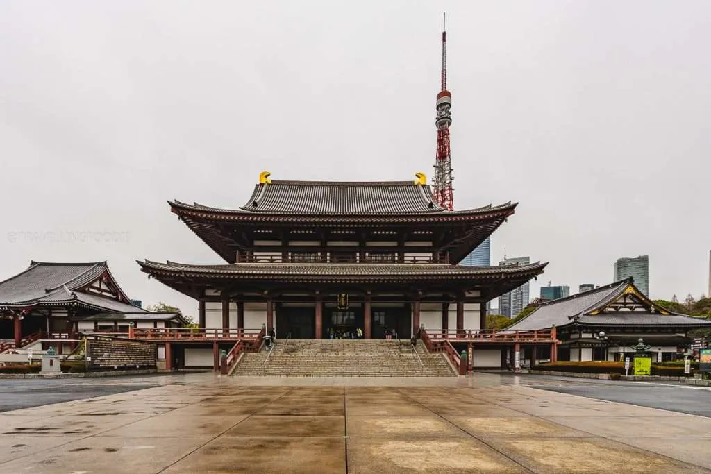 Zojoji Temple in Shiba, one of the historic neighborhoods in Tokyo