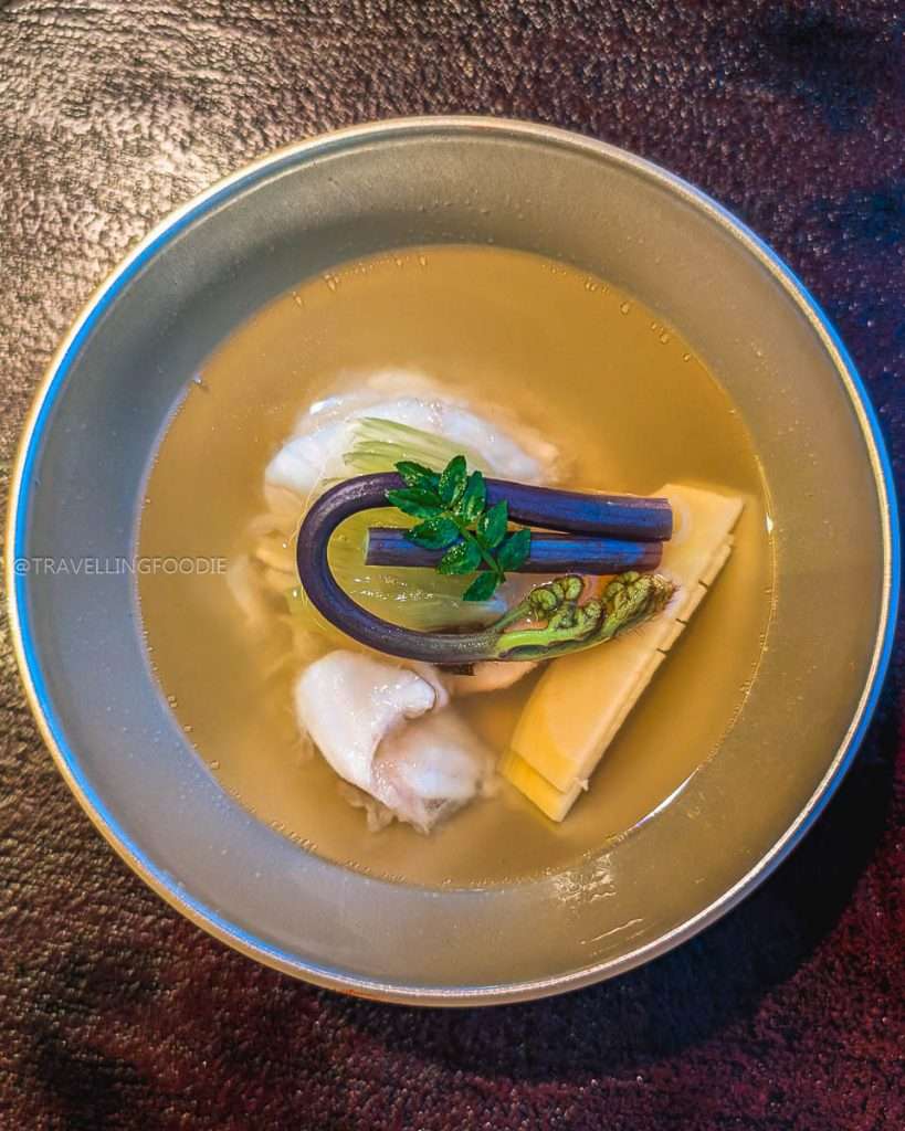 Clear Soup Course at Hanasanshou Kaiseki at Park Hotel Tokyo in Shinbashi