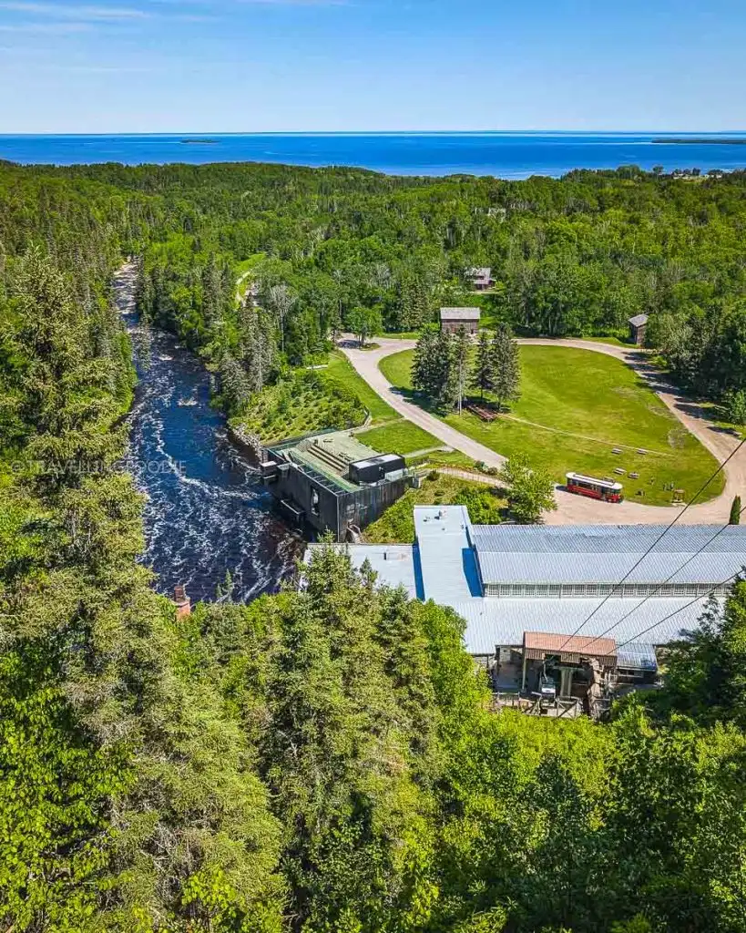 View of Historic Village of Val-Jalbert from the top in Saguenay-Lac-Saint-Jean