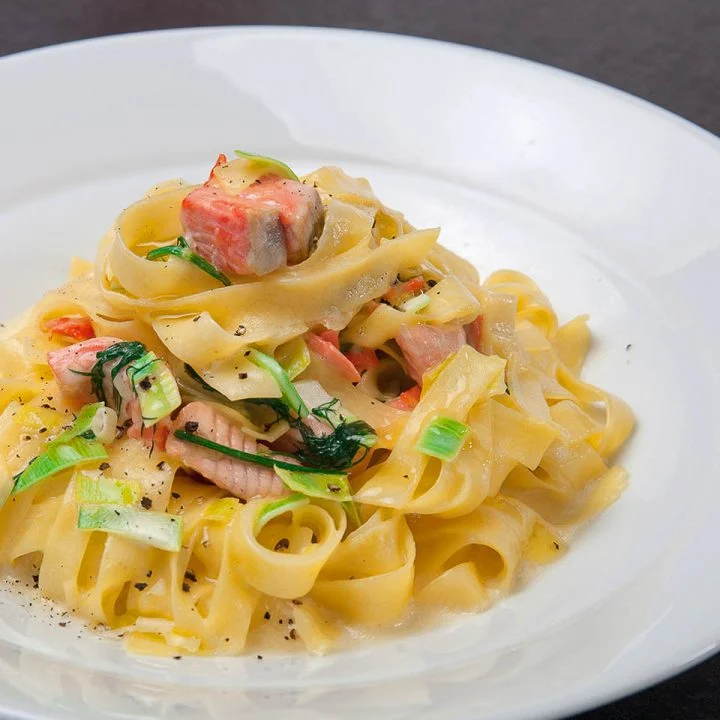 Salmon Fettuccine at La Fenice Tuscan Chophouse in Toronto