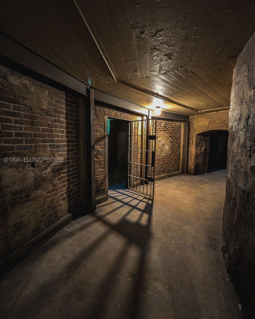 Prison cells at the underground tunnel at l'Abbaye d'Oka in Laurentians, Quebec