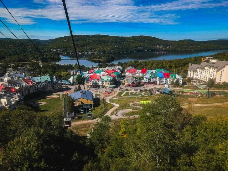 View of Mont Tremblant Pedestrian Village on Panoramic Gondola Ride