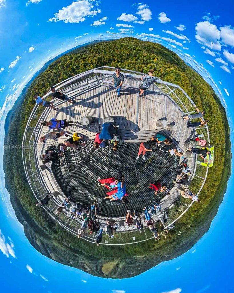 Tiny Planet at Panoramic Tower at Sentier des cimes Laurentians