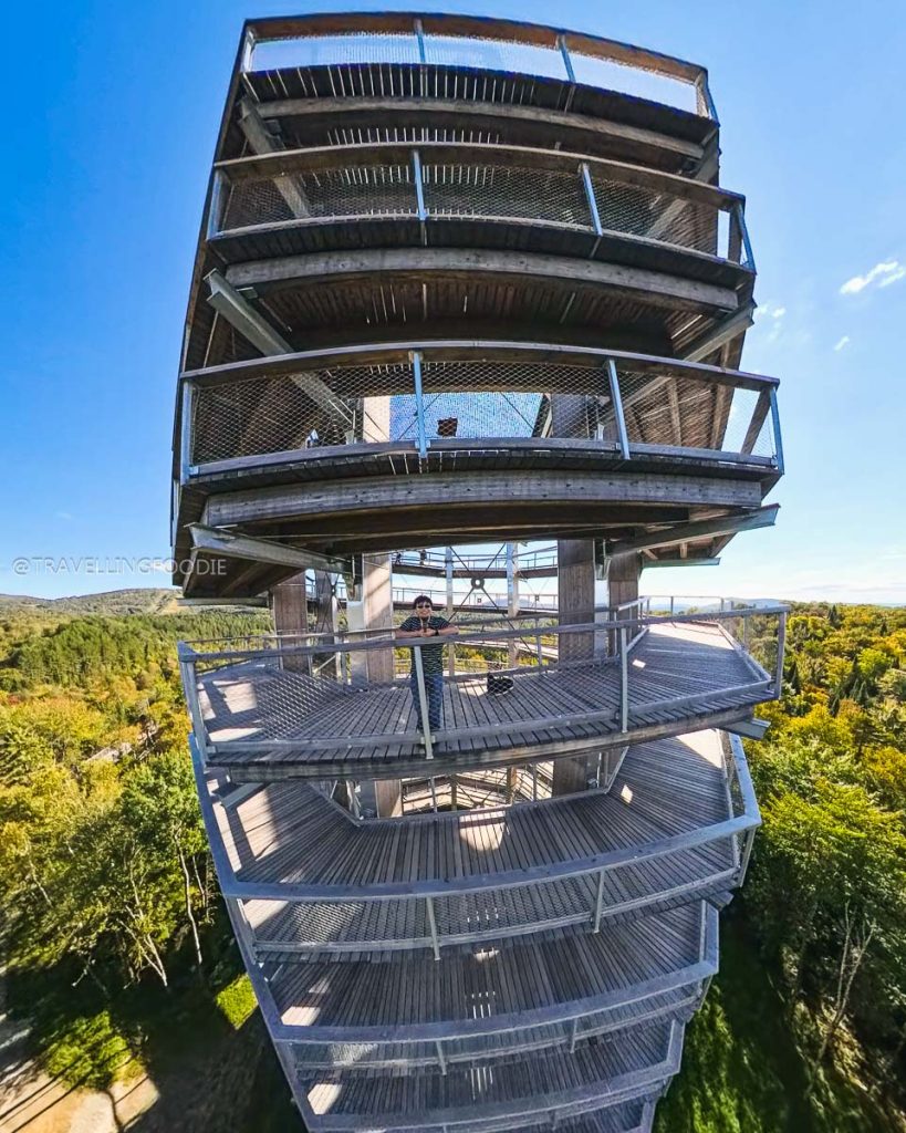 Travelling Foodie Raymond Cua enjoying one of the best attractions in The Laurentians, Quebec