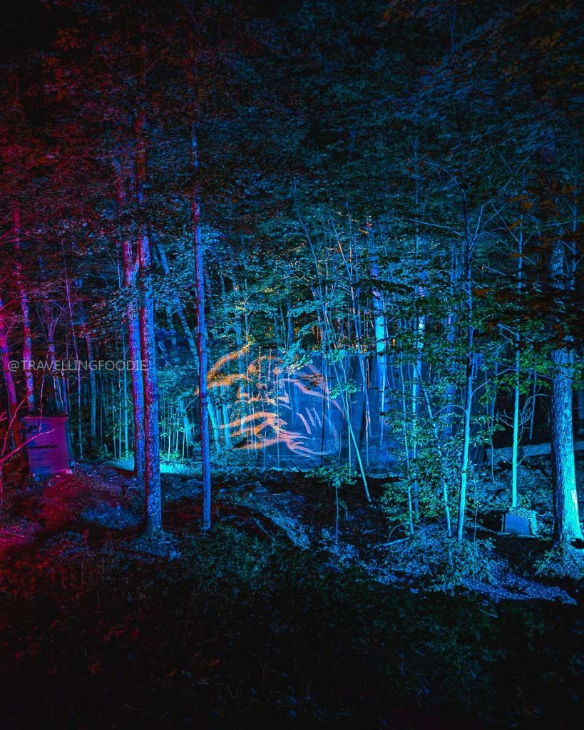 An illuminated figure at Tonga Lumina in Mont Tremblant