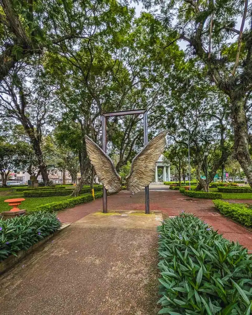 Angel Wings sculpture at Morazán Park, one of the best things to do in San Jose, Costa Rica