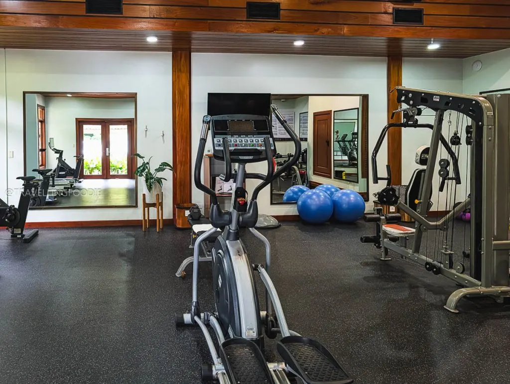 Gym at Tabacon Thermal Resort, one of the best hotels in La Fortuna, Costa Rica