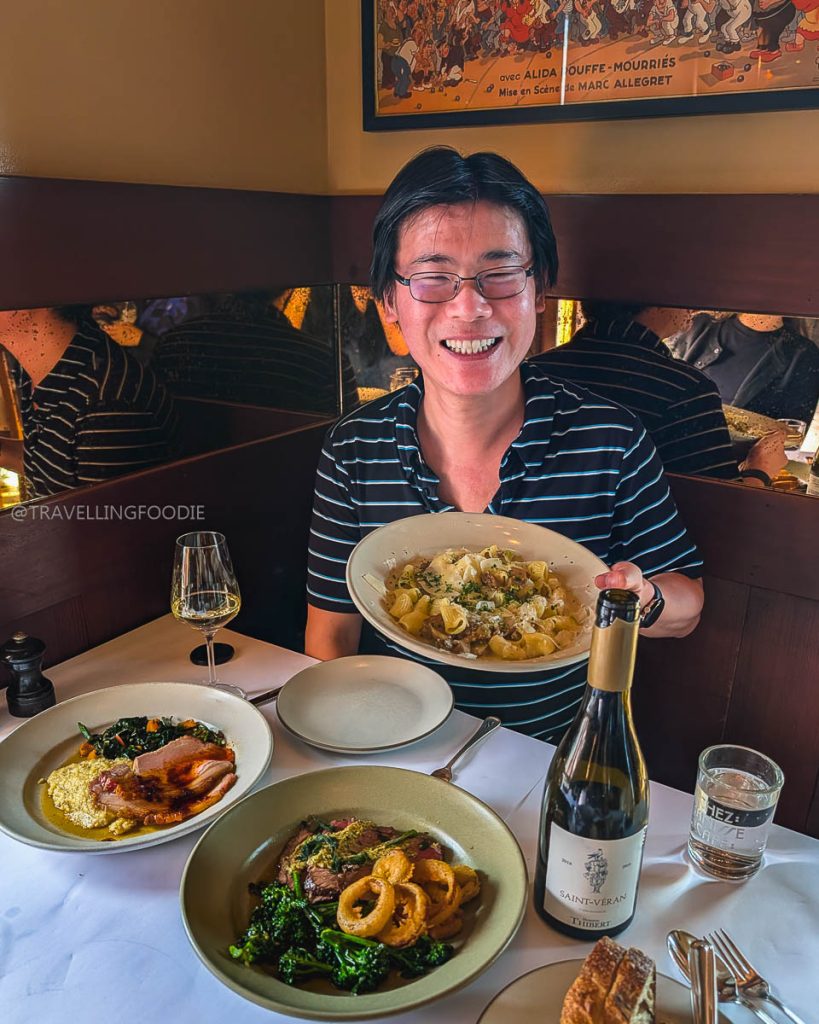 Travelling Foodie Raymond Cua enjoying handmade mezzi rigatoni at Chez Panisse, a top Michelin recommended restaurant in Berkeley.