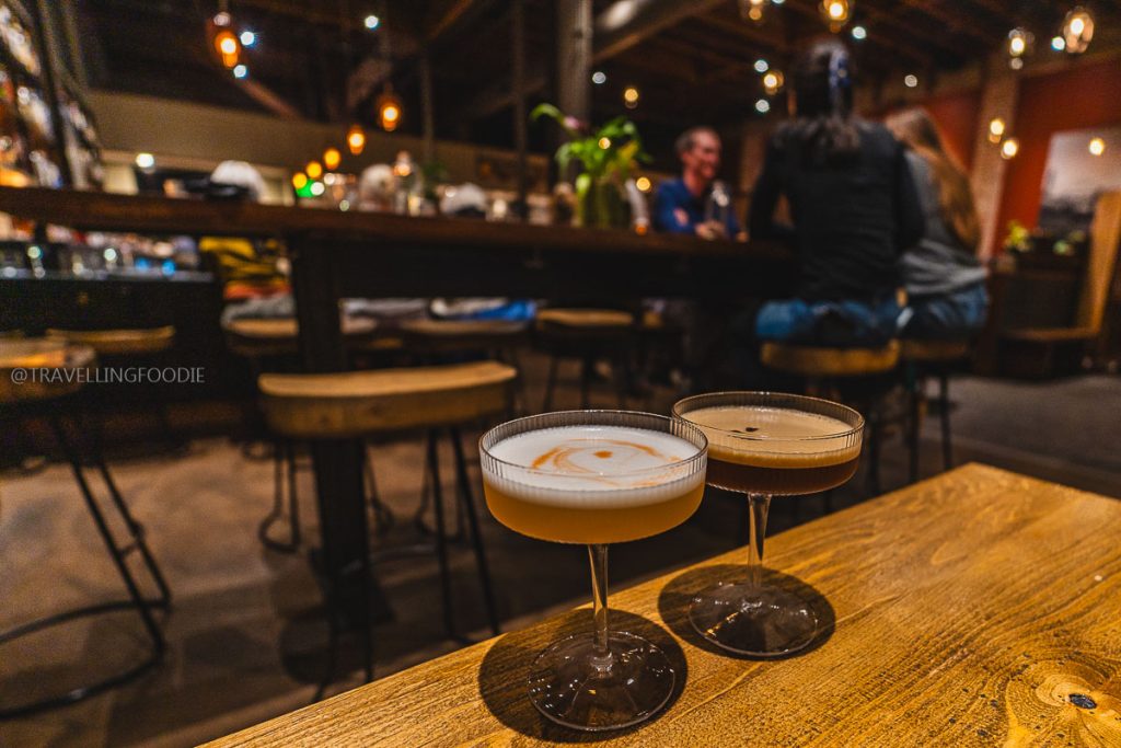 The Sangue Sour and Espresso Martini at Donato and Co, showcasing the best craft cocktails and bars in Berkeley.