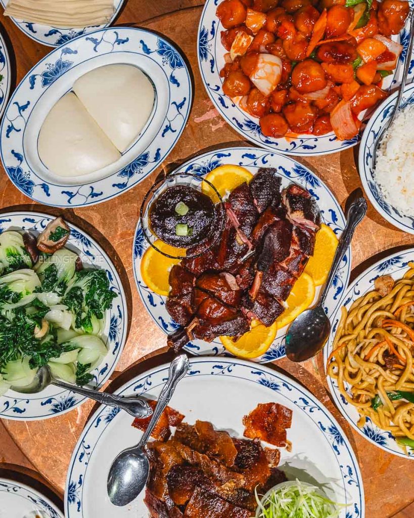 A massive Peking duck feast at Great China, offering one of the most unforgettable Berkeley culinary experiences.