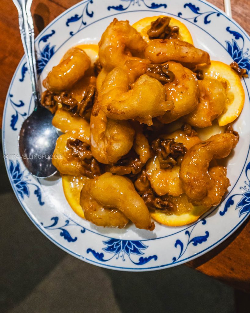 Rich and crispy walnut prawns at Great China, a spectacular choice for exactly where to eat in Berkeley for dinner.