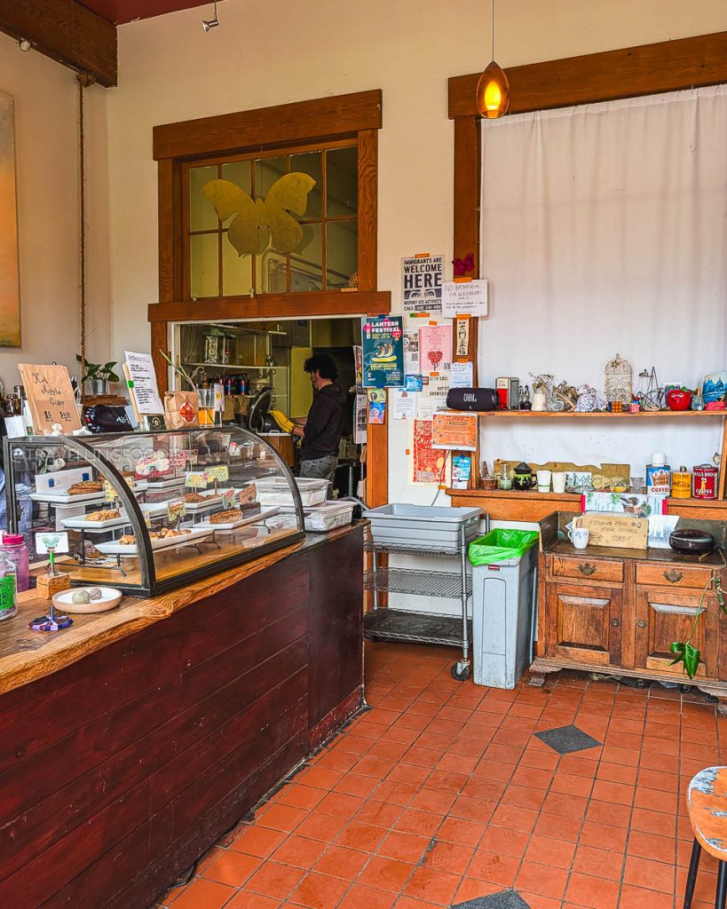 The cozy pastry and coffee counter inside The Hidden Cafe, a top local gem for Berkeley breakfast and cafes.