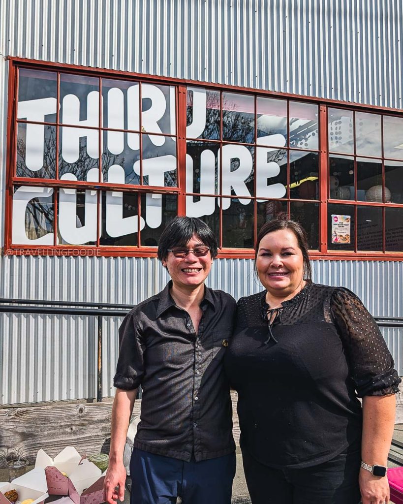 Travelling Foodie Raymond Cua and the manager Babette at Third Culture Bakery, an iconic artisanal spot in the Berkeley food scene.