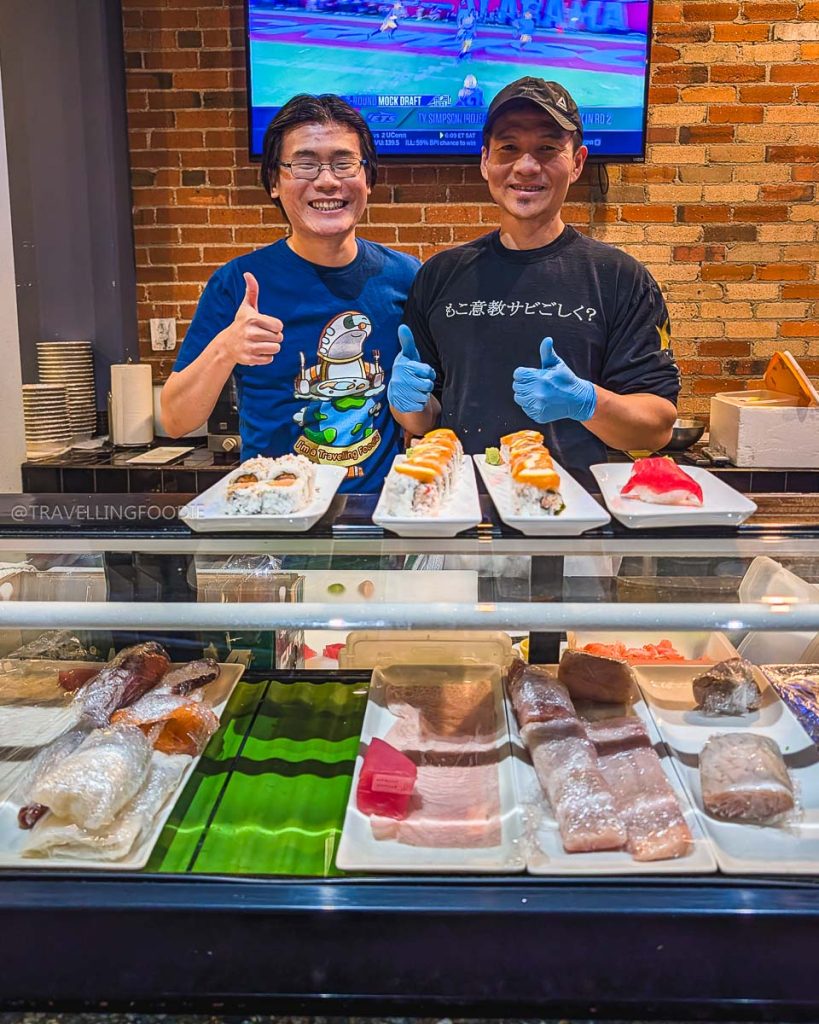 Travelling Foodie Raymond Cua and Chef Travis Luu at Mizu Sushi in Downtown Laramie Wyoming