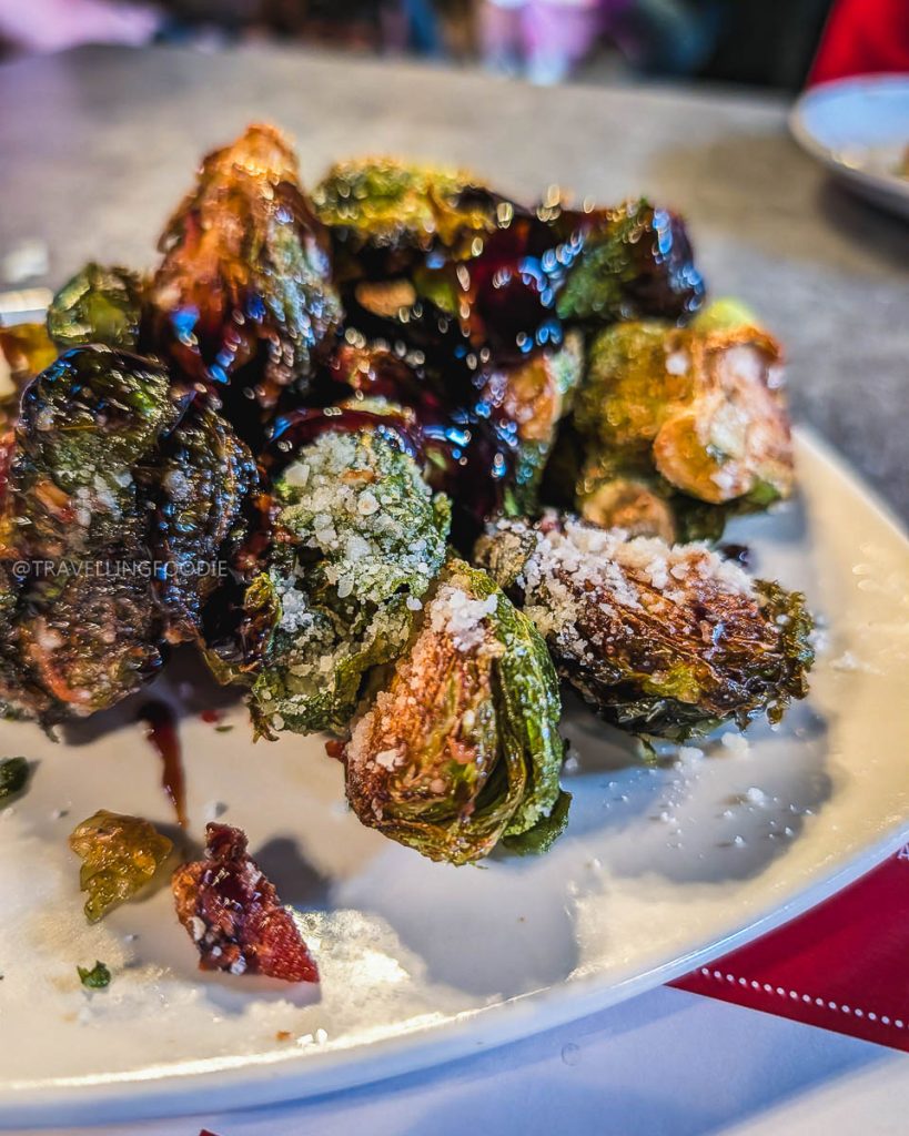 Fried brussels sprouts at The RailYard showcasing elevated pub fare in the Laramie food scene.