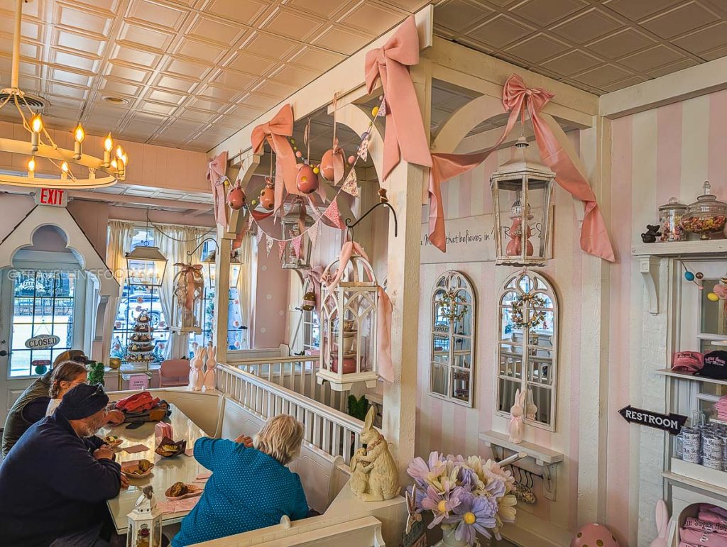 Cozy seating and tea party decor at Sugar Mouse Cupcake House offer a truly unique Laramie food and drink experience.