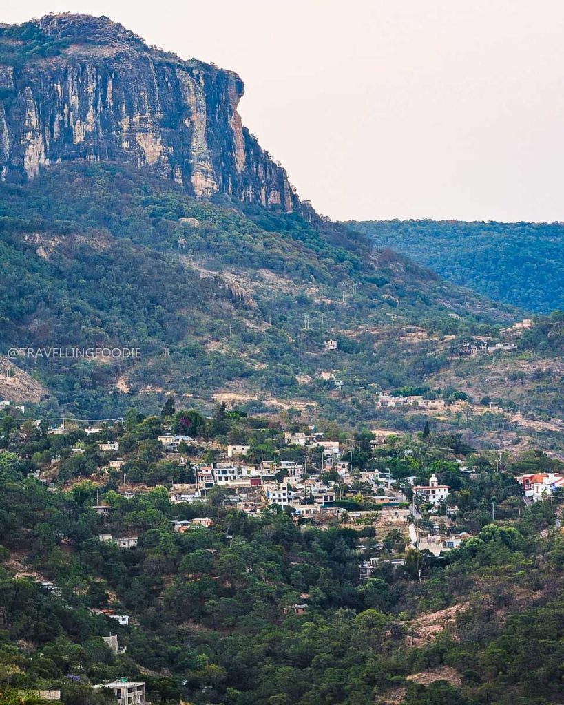 Beautiful mountainous landscape and homes nestled in the hills of Taxco de Alarcon, a magical town in Mexico.