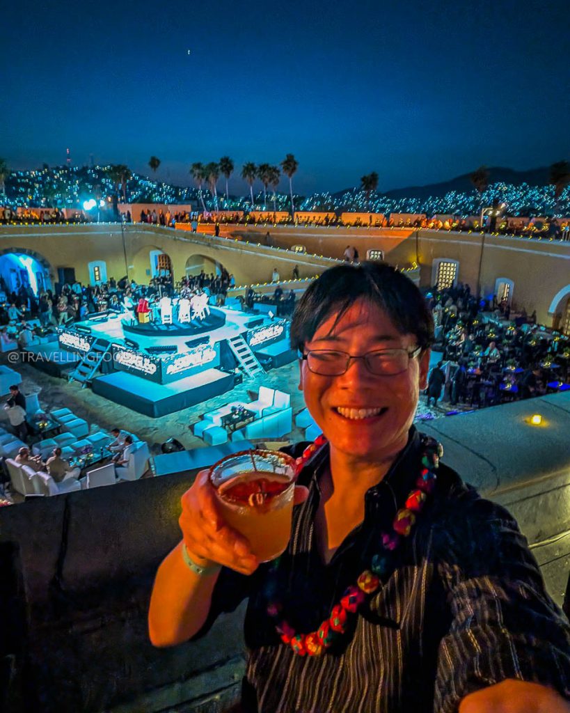 Travelling Foodie Raymond Cua enjoying a cocktail at the Tianguis Turistico welcome party in Fort San Diego.